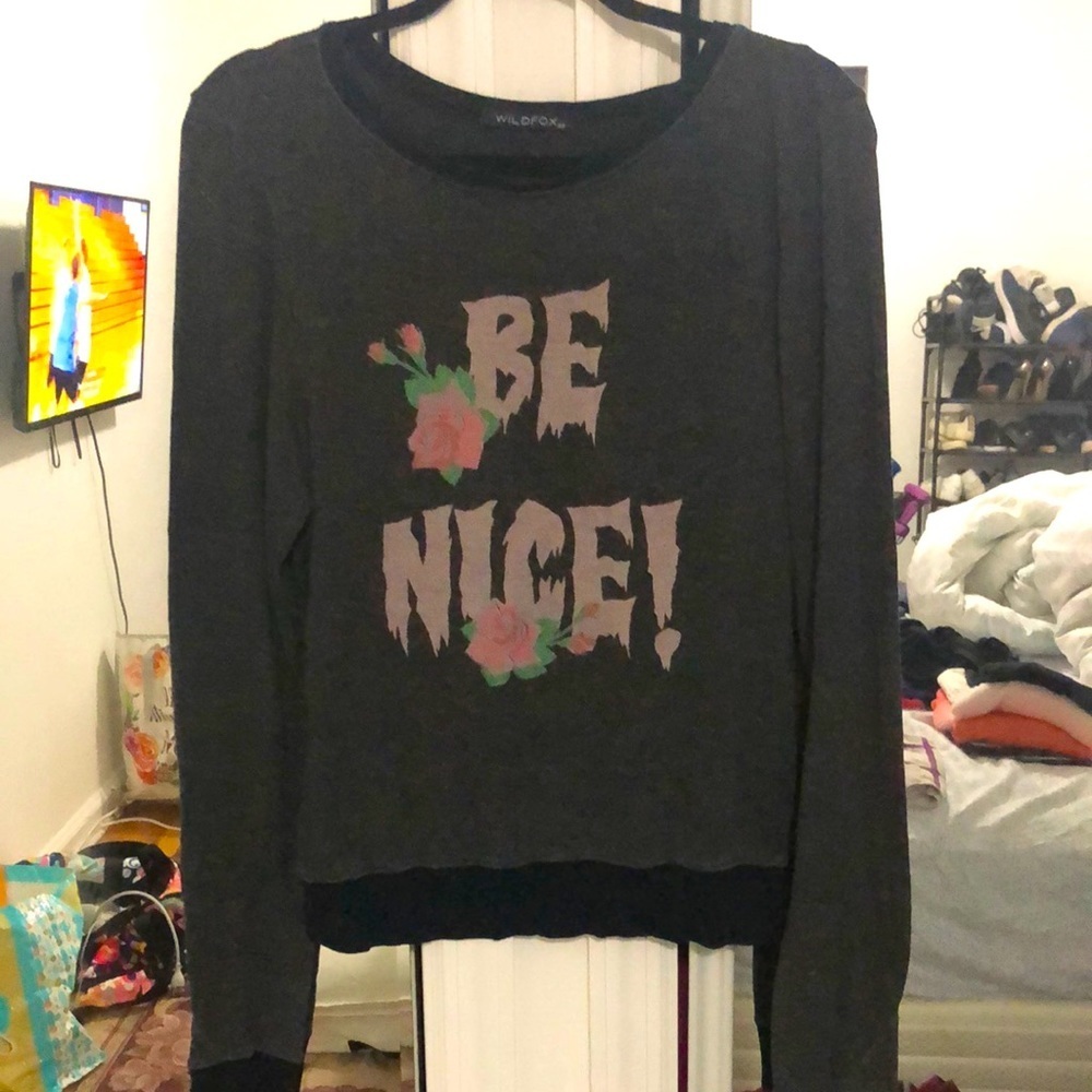 WILDFOX Be Nice! Beach sweatshirt in gray